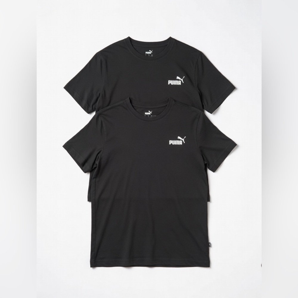 Puma Black Short-Sleeve Crew Neck Tee Set of 2 Size M